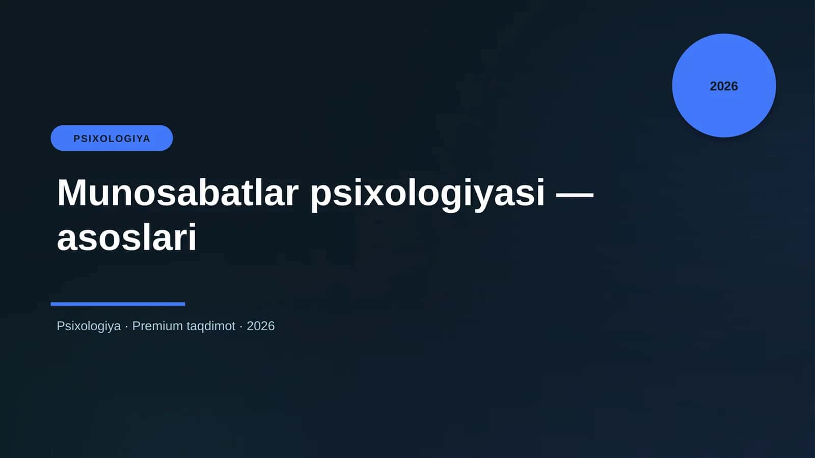 Munosabatlar psixologiyasi — asoslari 1