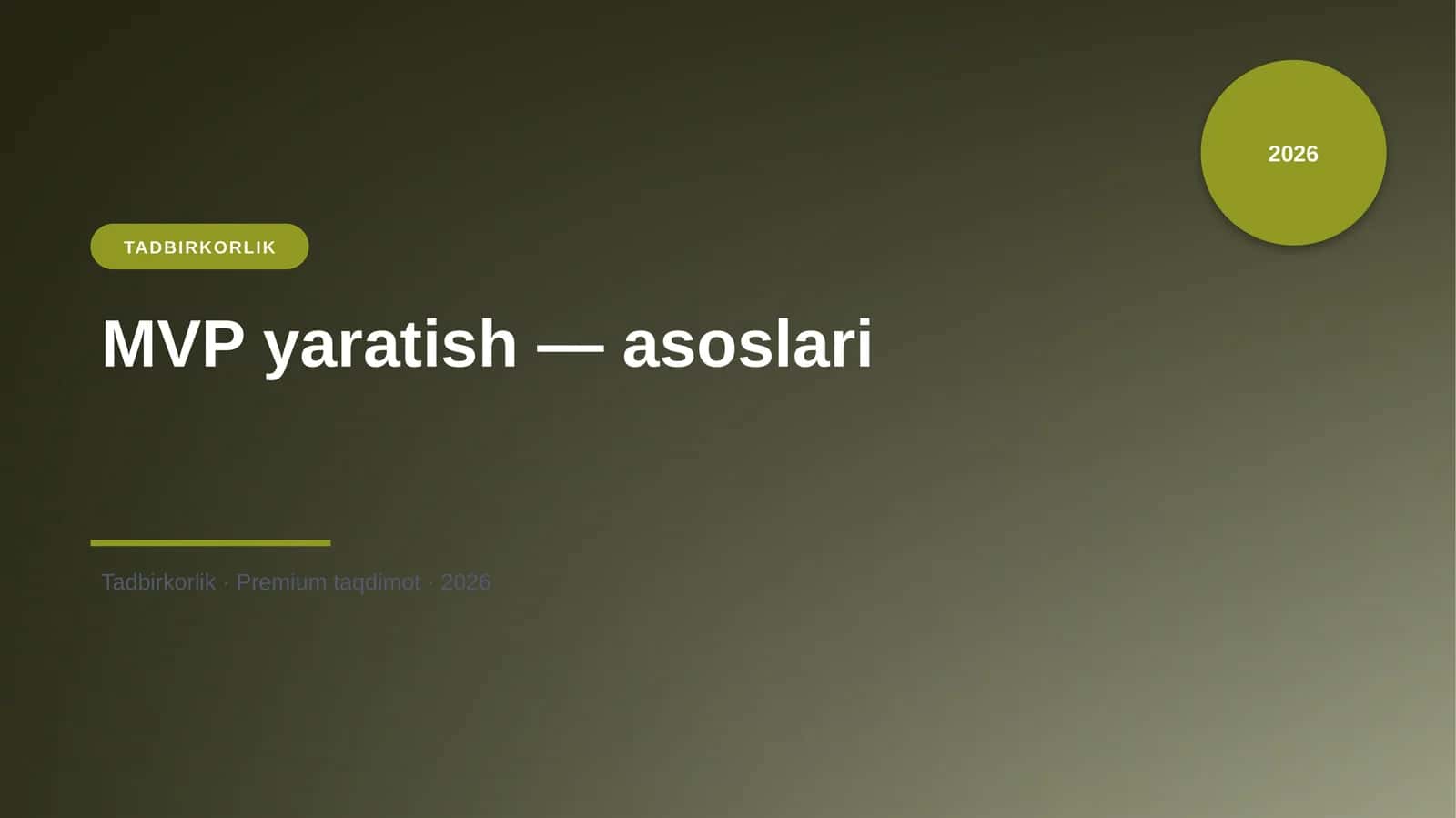 MVP yaratish — asoslari 1