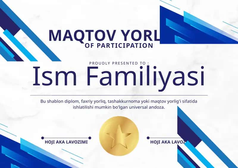 MAQTOV YORLIG'I shablon tayyor andoza 1