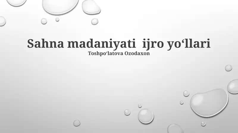 Madaniy Namoyishlarni Tahlil qilish 1