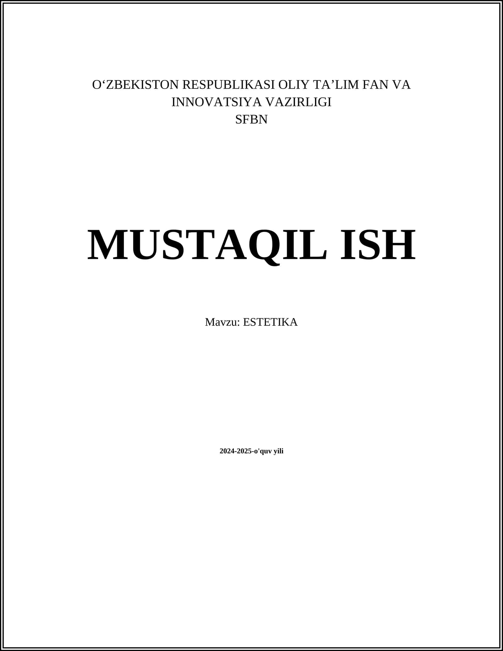 ESTETIKA 1