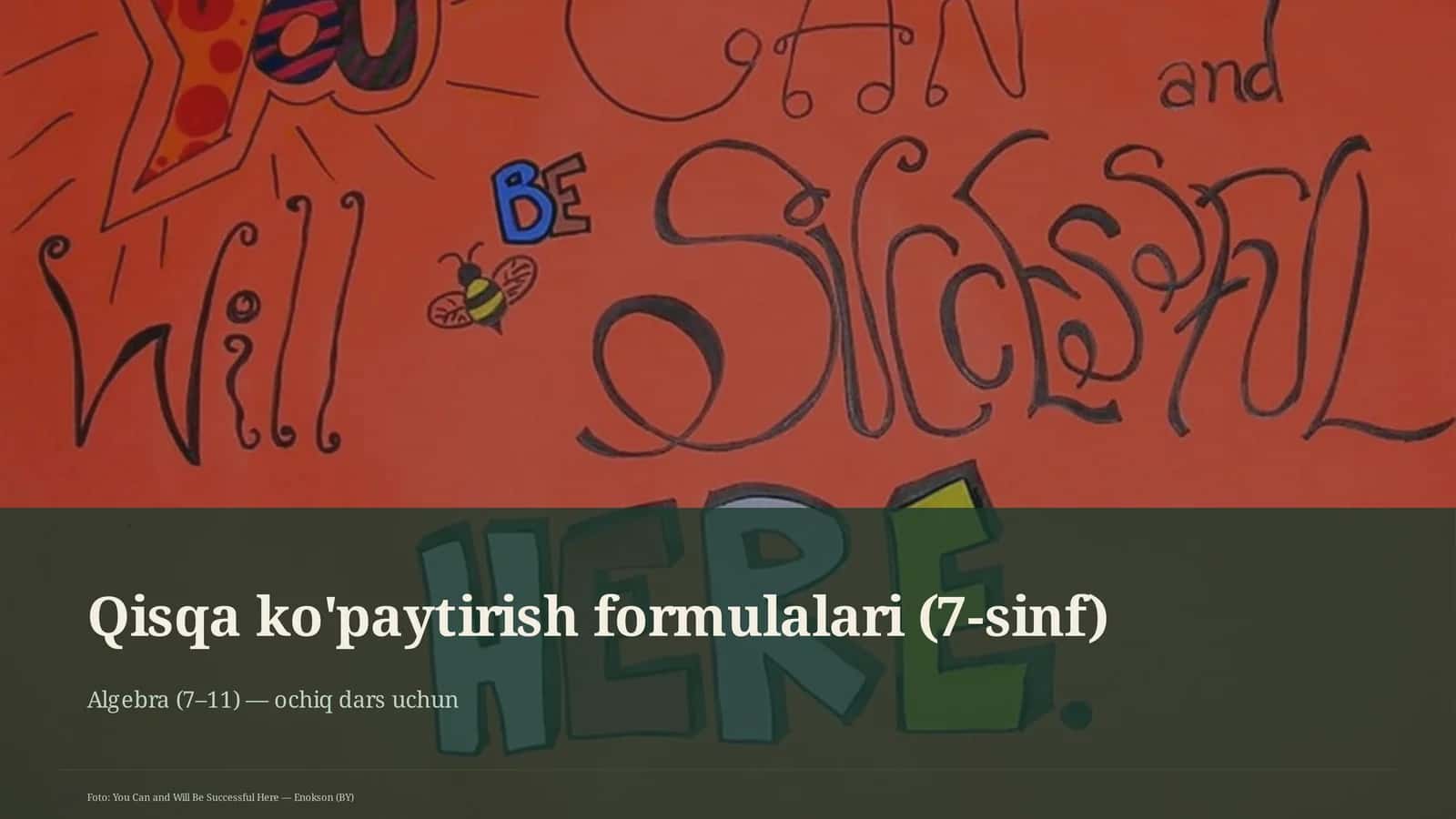 Qisqa ko'paytirish formulalari (7-sinf) 1