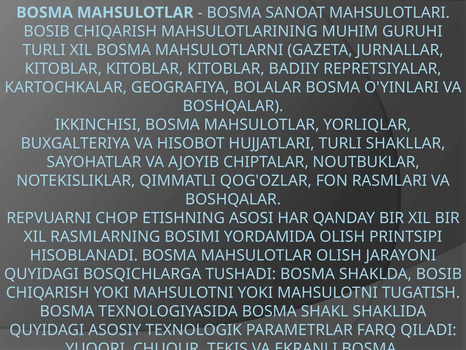 Bosma mahsulotlar 1