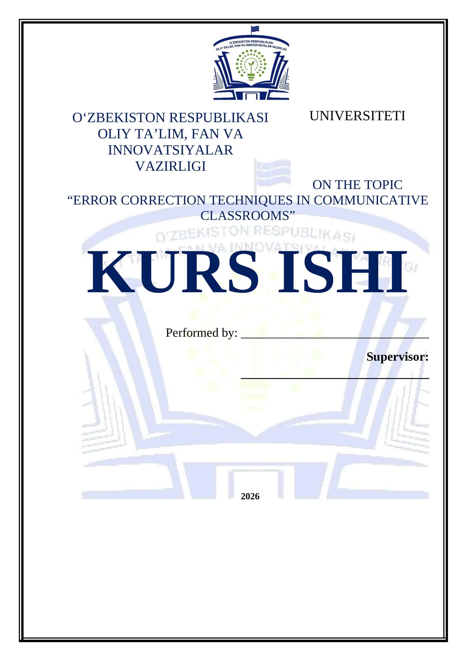ERROR CORRECTION TECHNIQUES IN COMMUNICATIVE CLASSROOMS 1