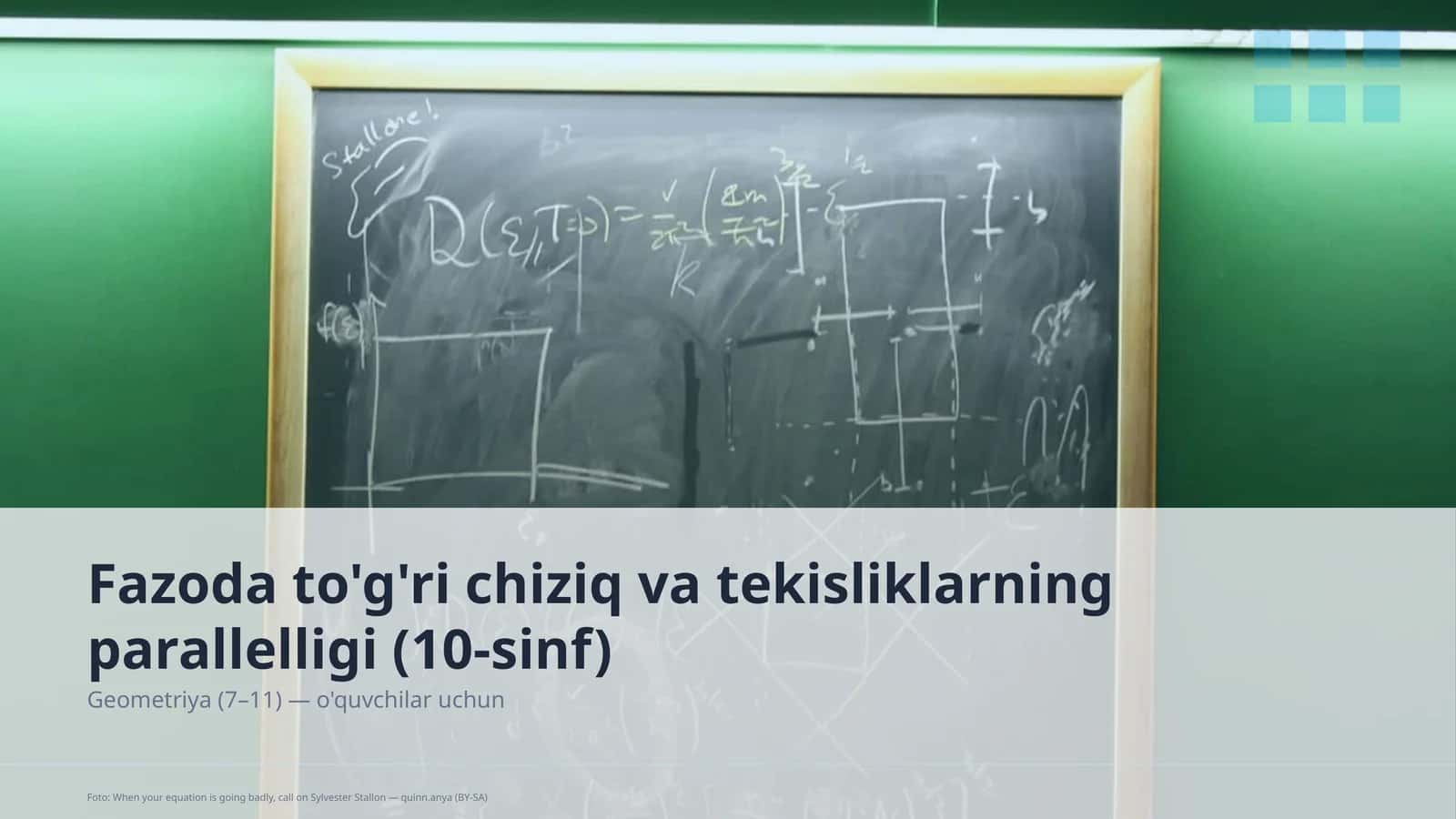 Fazoda to'g'ri chiziq va tekisliklarning parallelligi (10-sinf) 1