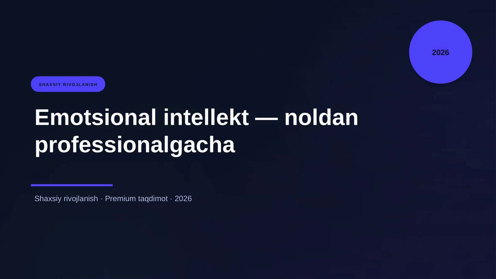 Shaxsiy rivojlanish 1