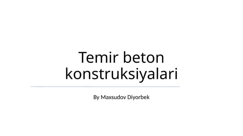 Temir beton konstruksiyalari 1