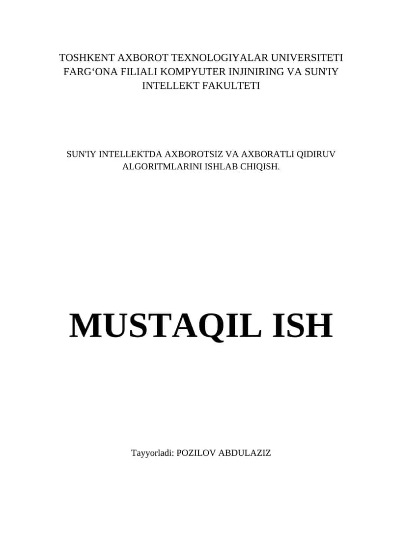 Mustaqil ish 1