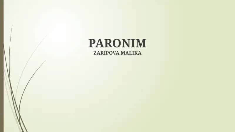 PARONIM 1