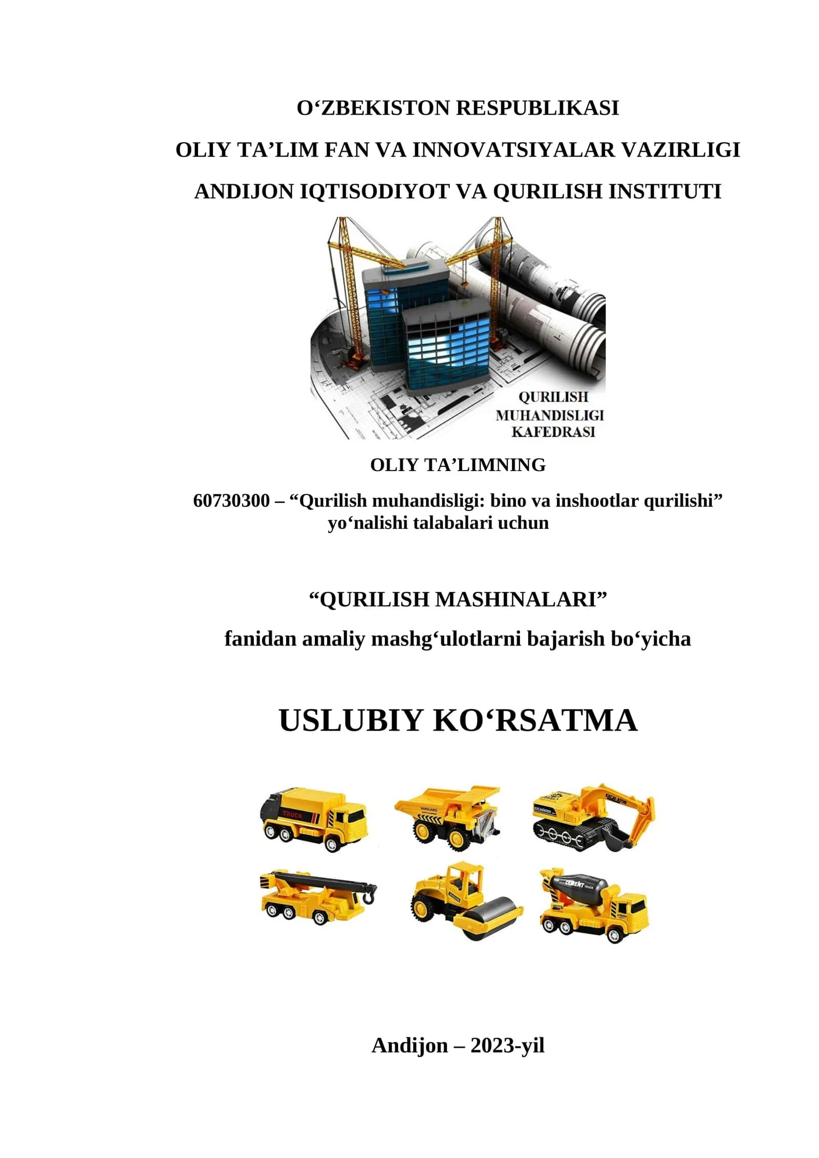 Ustunqoziqlarni qoquvchi va o’rnatish mashinalari 1