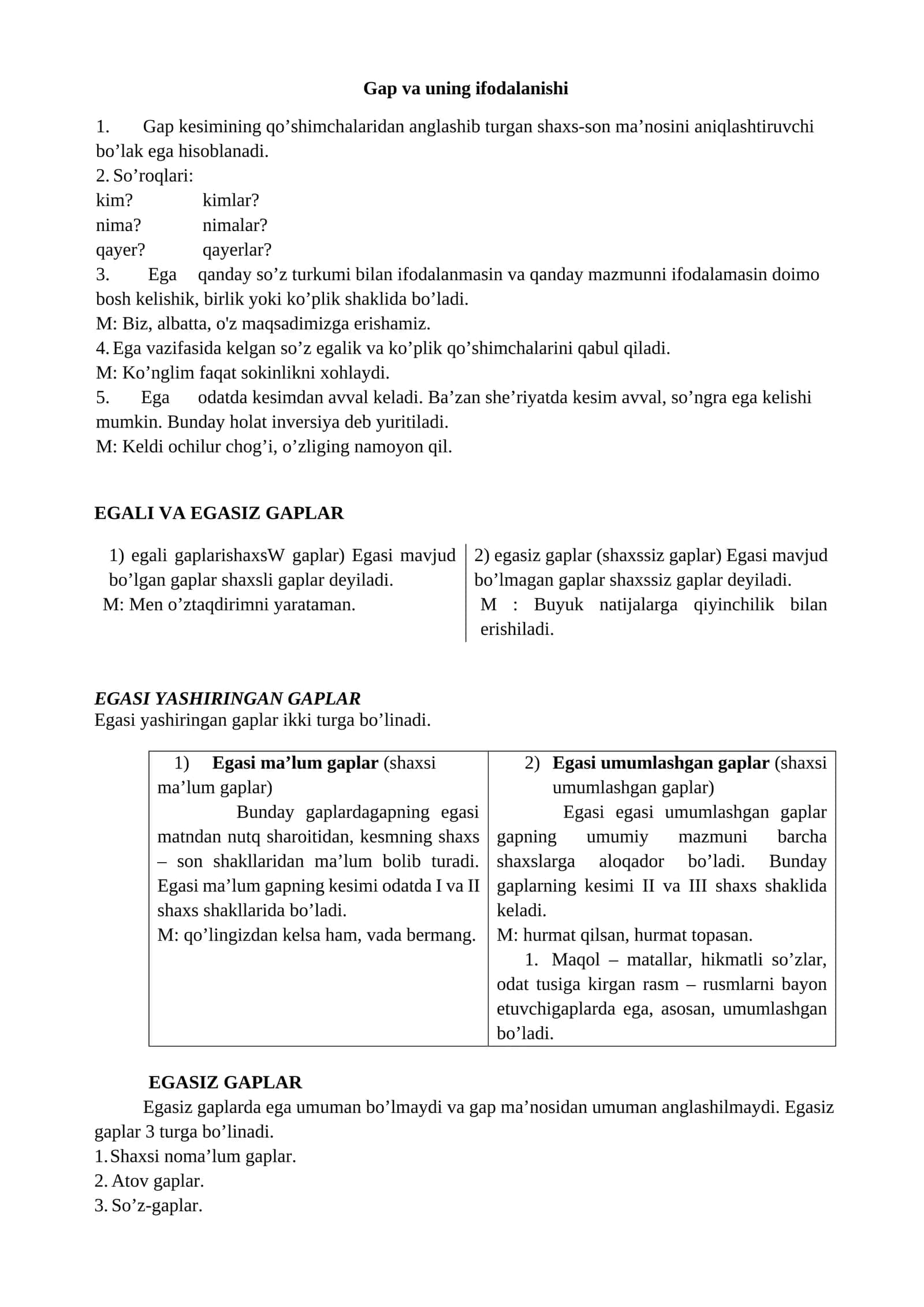 Gap va uning ifodalanishi 1