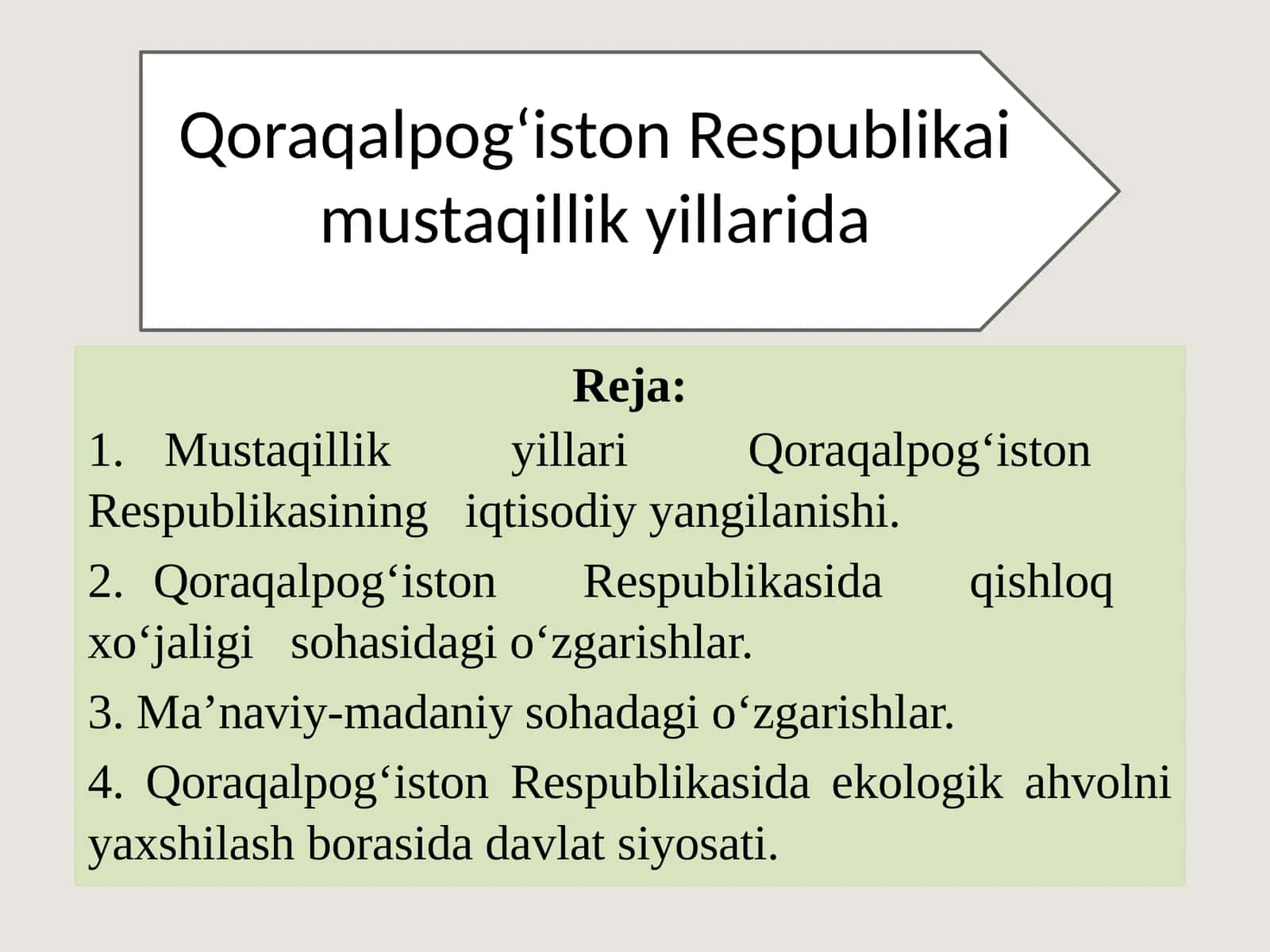 Qoraqalpogʻiston Respublikai mustaqillik yillarida 1