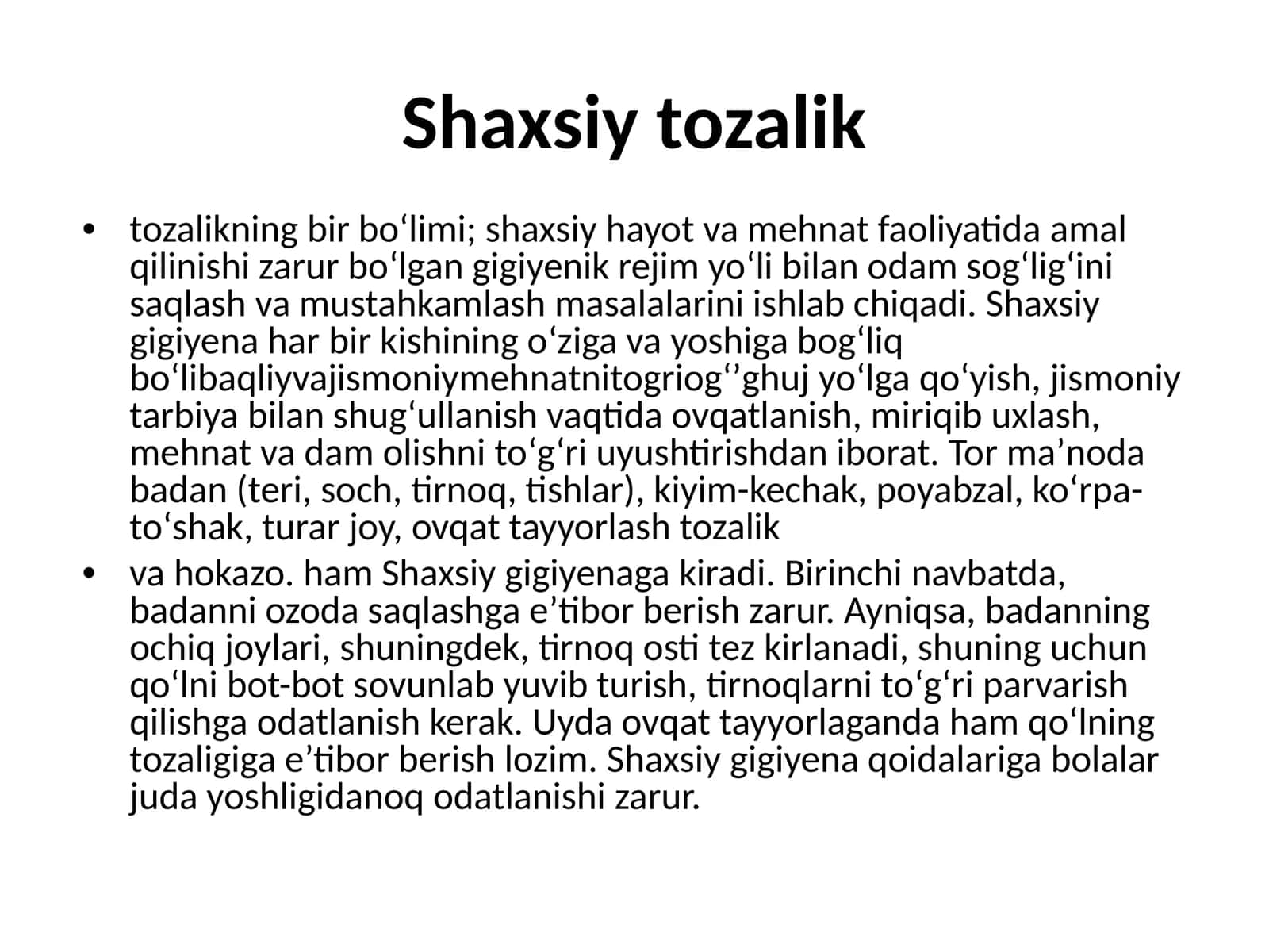 Shaxsiy tozalik 1