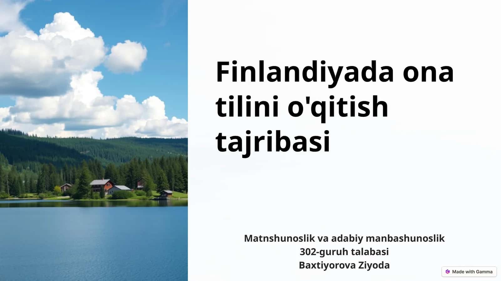 Finlandiyada ona tilini o'qitish tajribasi 1
