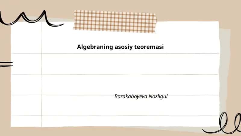 Algebraik tenglamalar 1