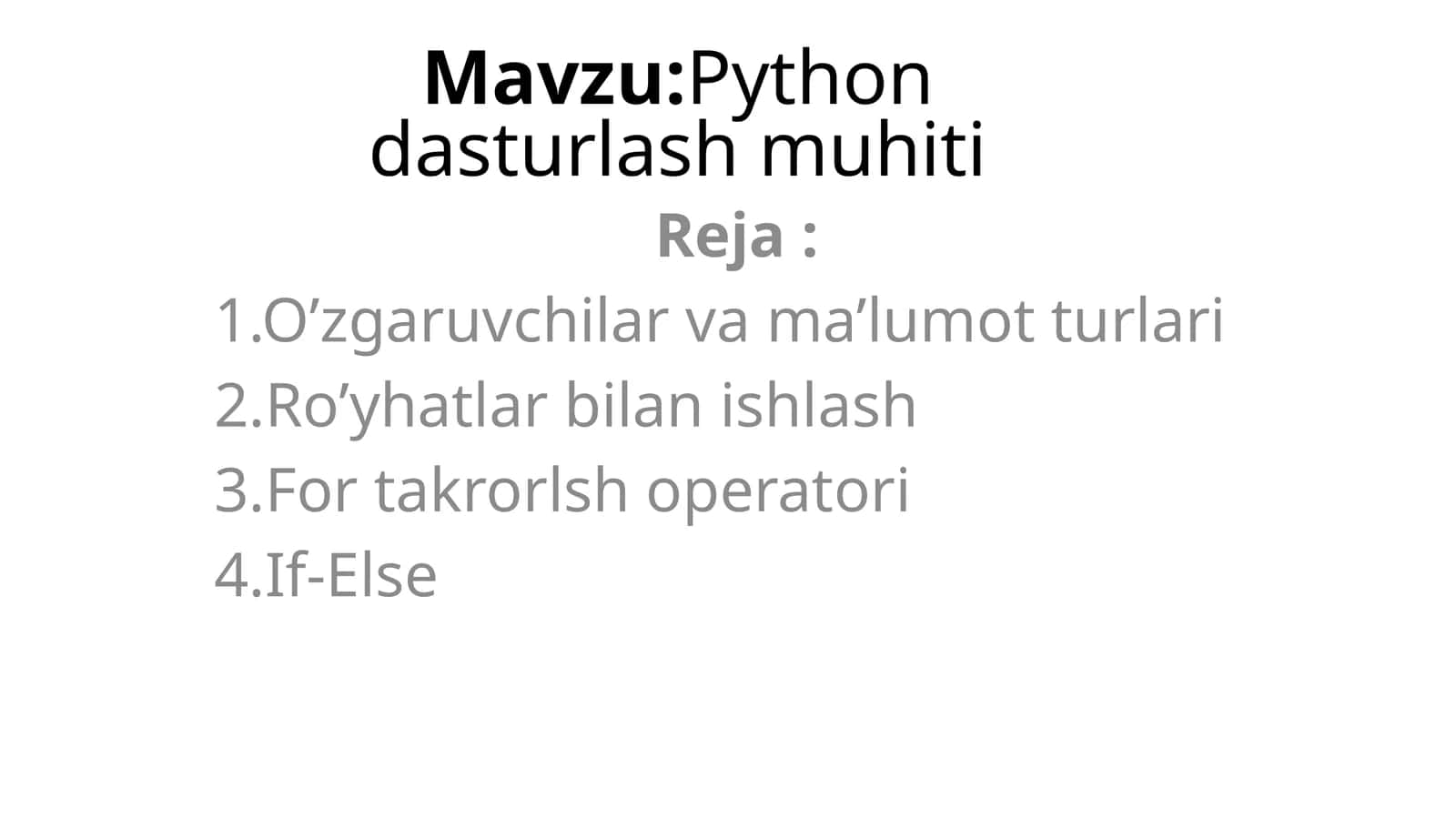 Python dasturlash muhiti 1
