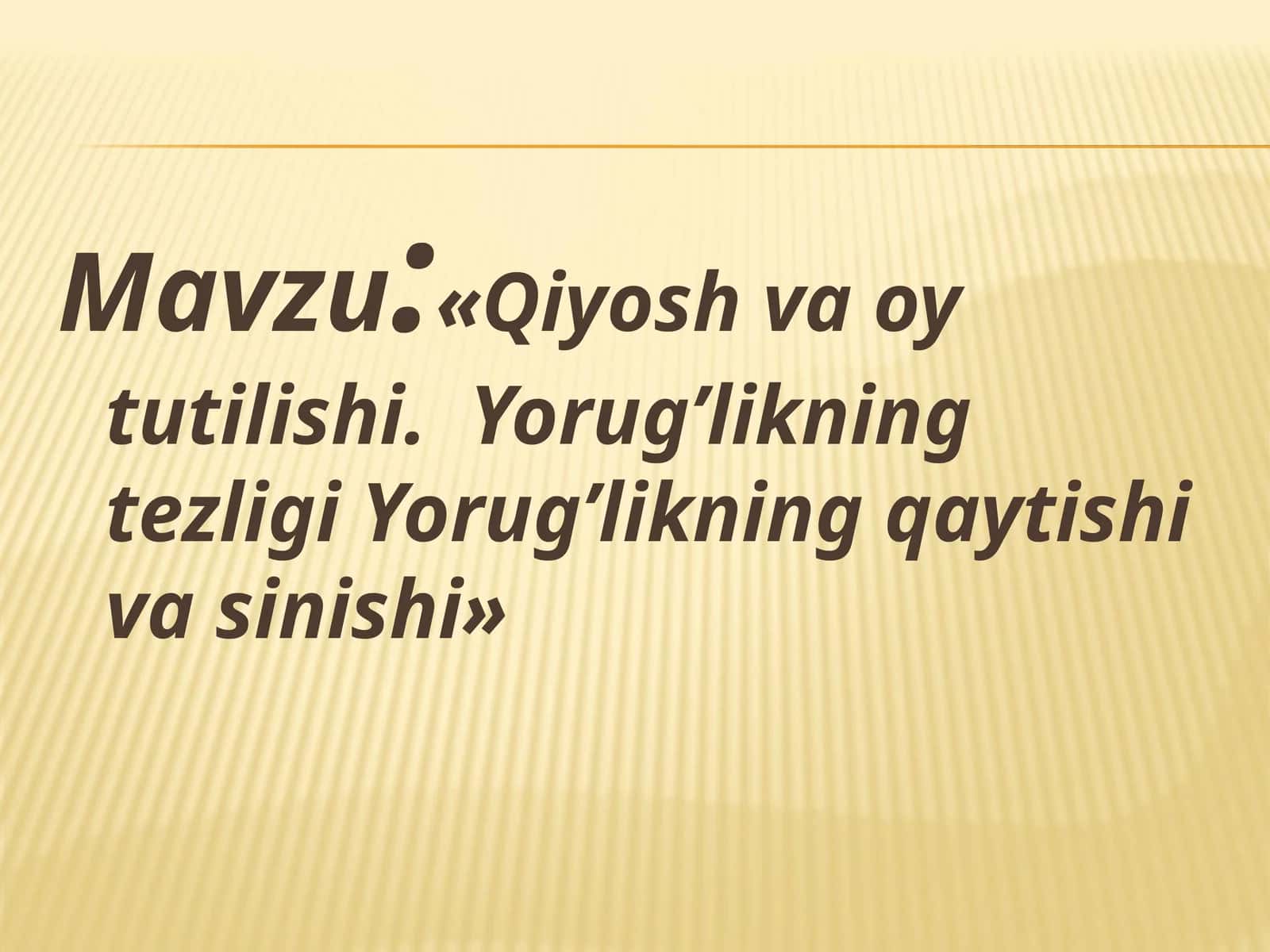 Qiyosh va oy tutilishi 1