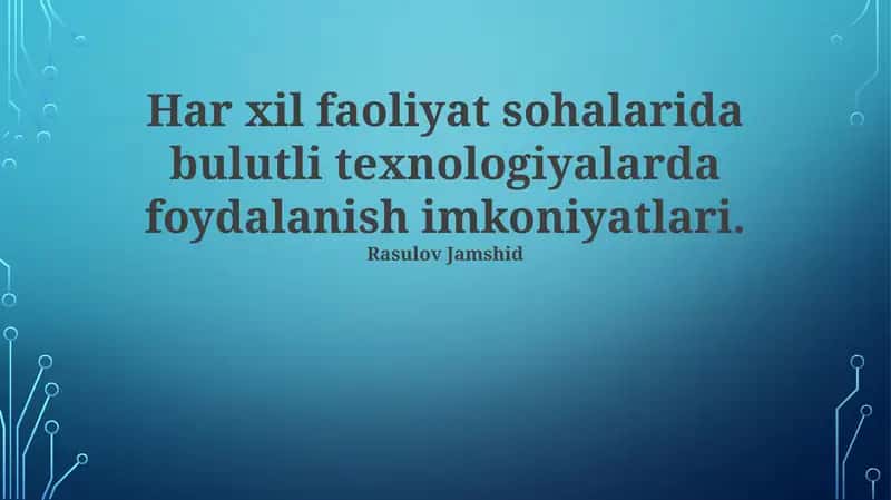Bulut texnologiyalari 1