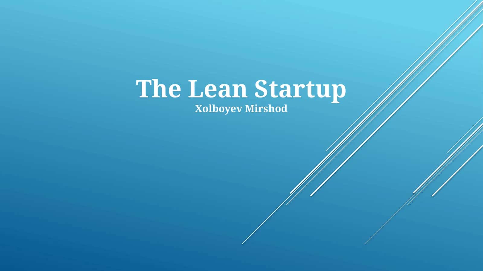 Lean Startup 1