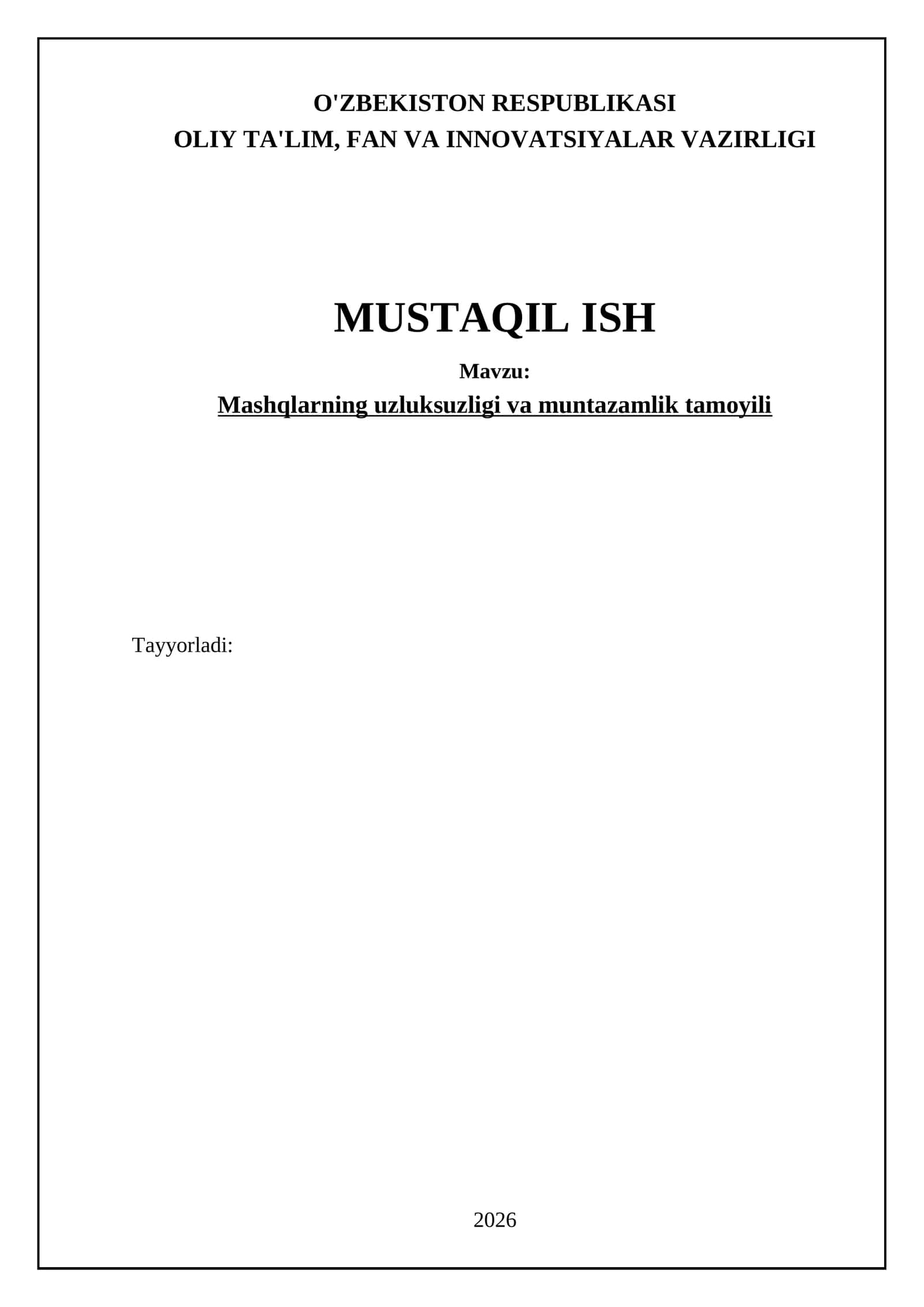 Mashqlarning uzluksuzligi va muntazamlik tamoyili 1