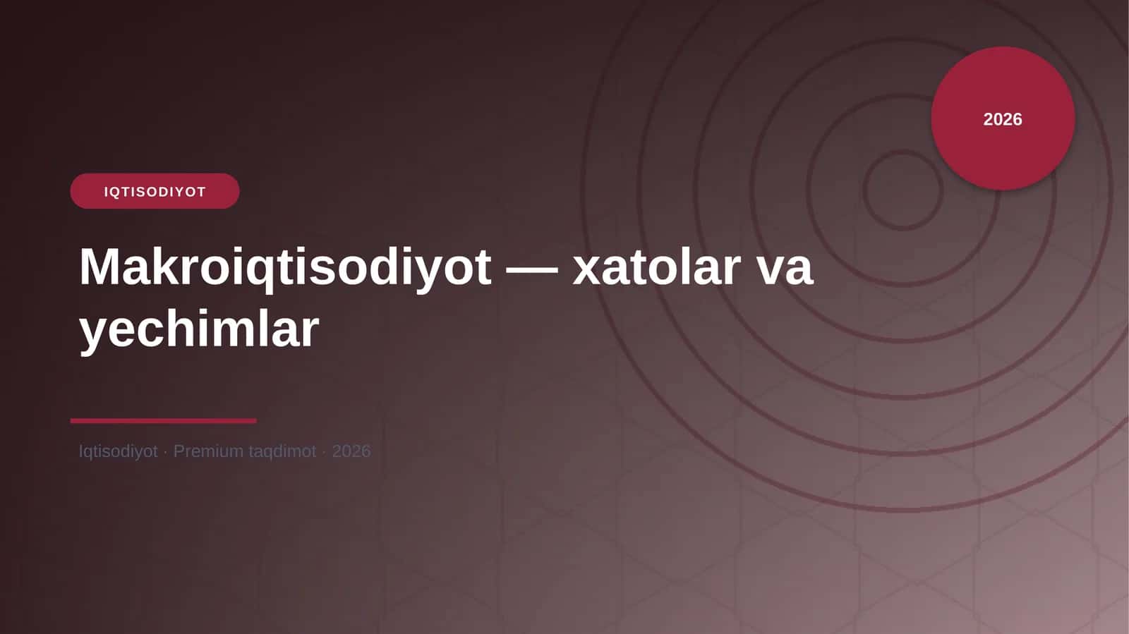 Makroiqtisodiyot — xatolar va yechimlar 1