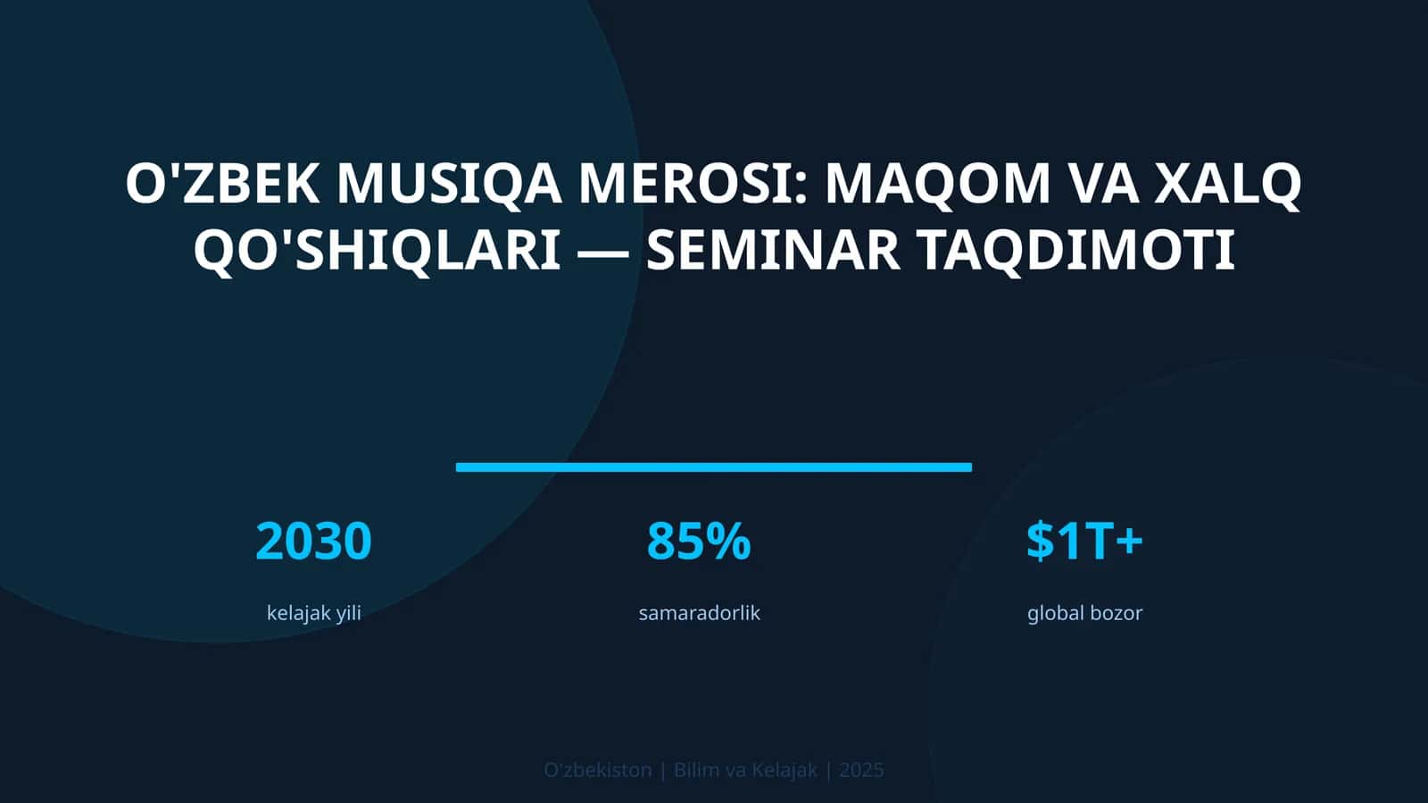O'zbek musiqa merosi: maqom va xalq qo'shiqlari — seminar taqdimoti 1