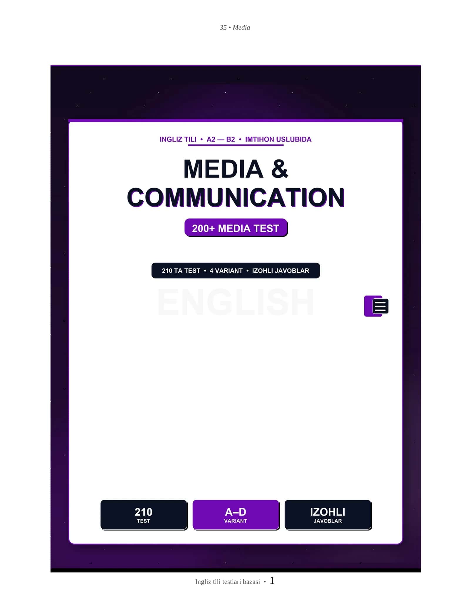 INGLIZ TILI MEDIA & COMMUNICATION 1