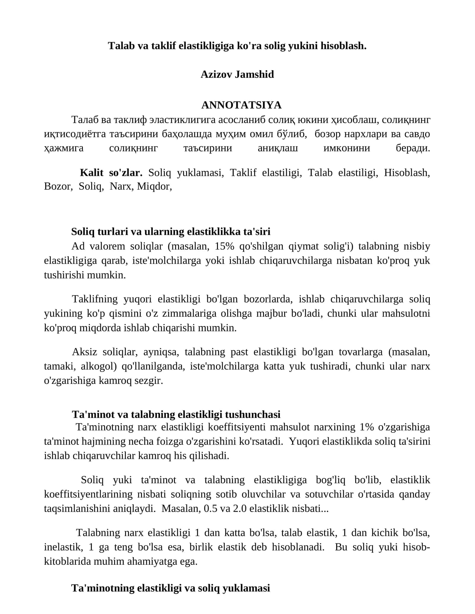 Soliq yukini hisoblash 1