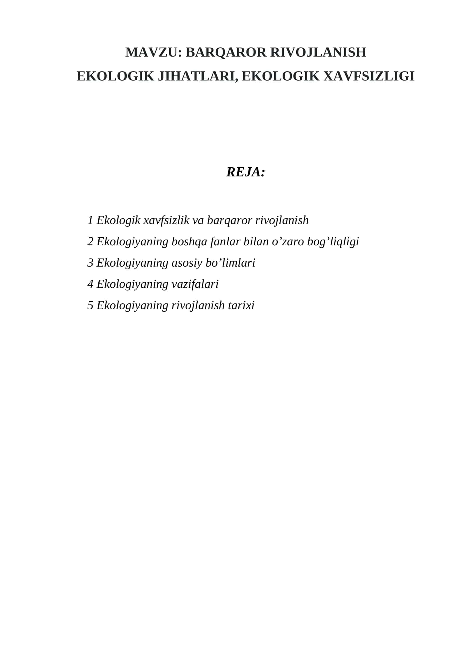 BARQAROR RIVOJLANISH 1
