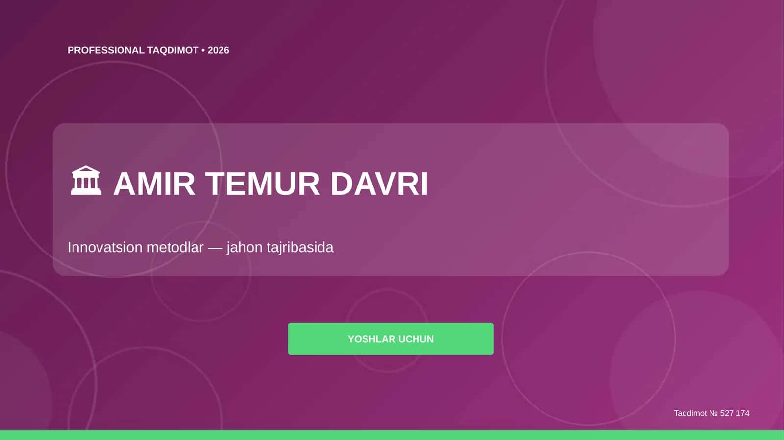 Amir Temur davri: innovatsion metodlar (jahon tajribasida) [yoshlar uchun] 1