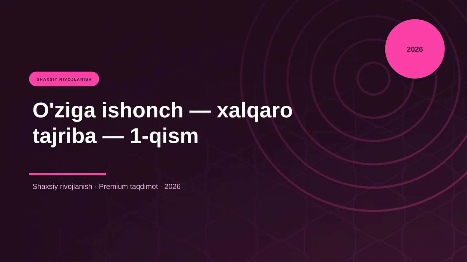 O'ziga ishonch 1
