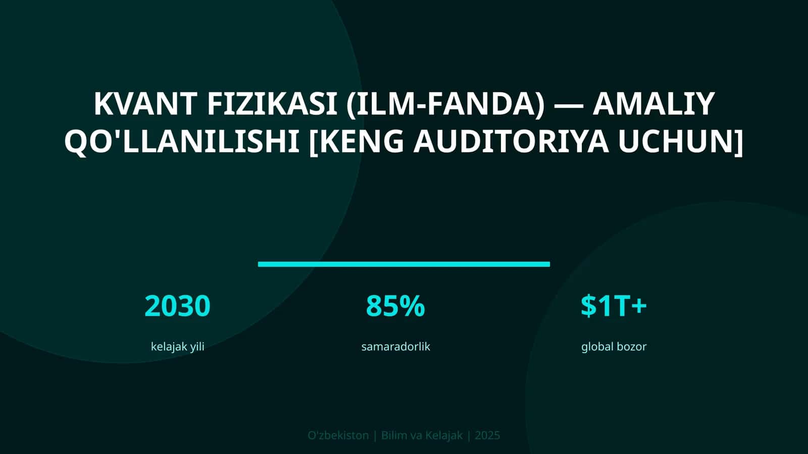 Kvant fizikasi (ilm-fanda) — amaliy qo'llanilishi [keng auditoriya uchun] 1