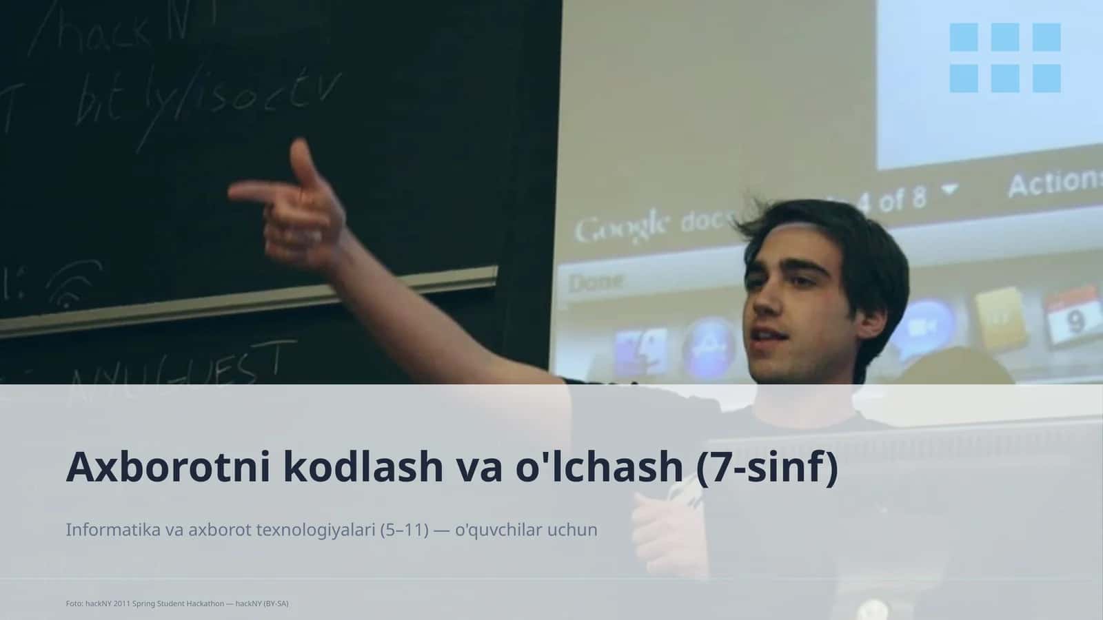 Axborotni kodlash va o'lchash (7-sinf) 1