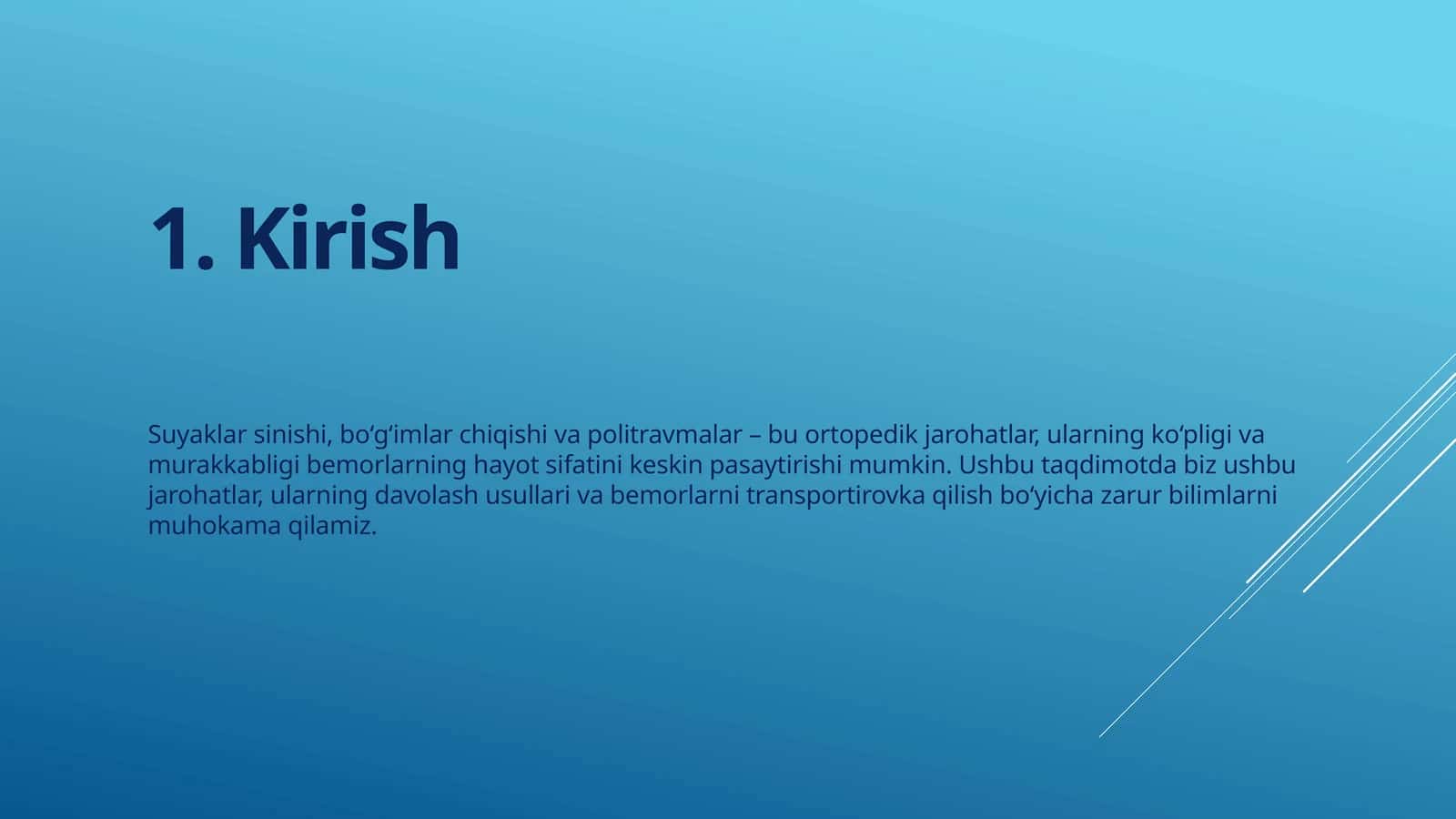 Ortopedik jarohatlar 1