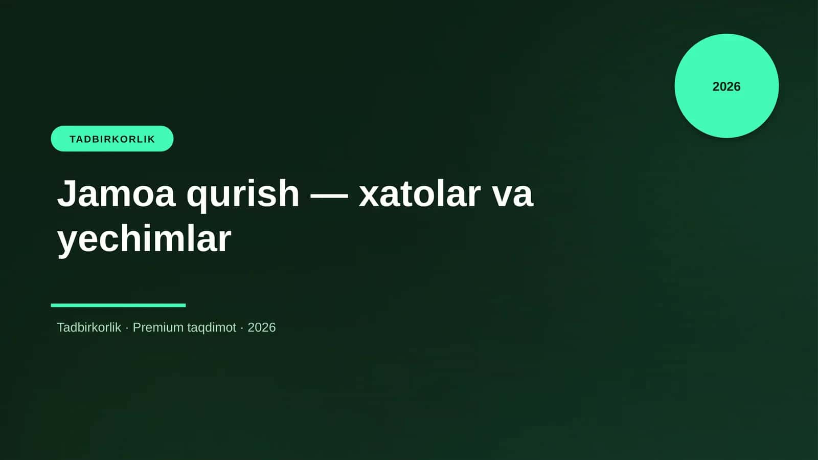 Jamoa qurish — xatolar va yechimlar 1