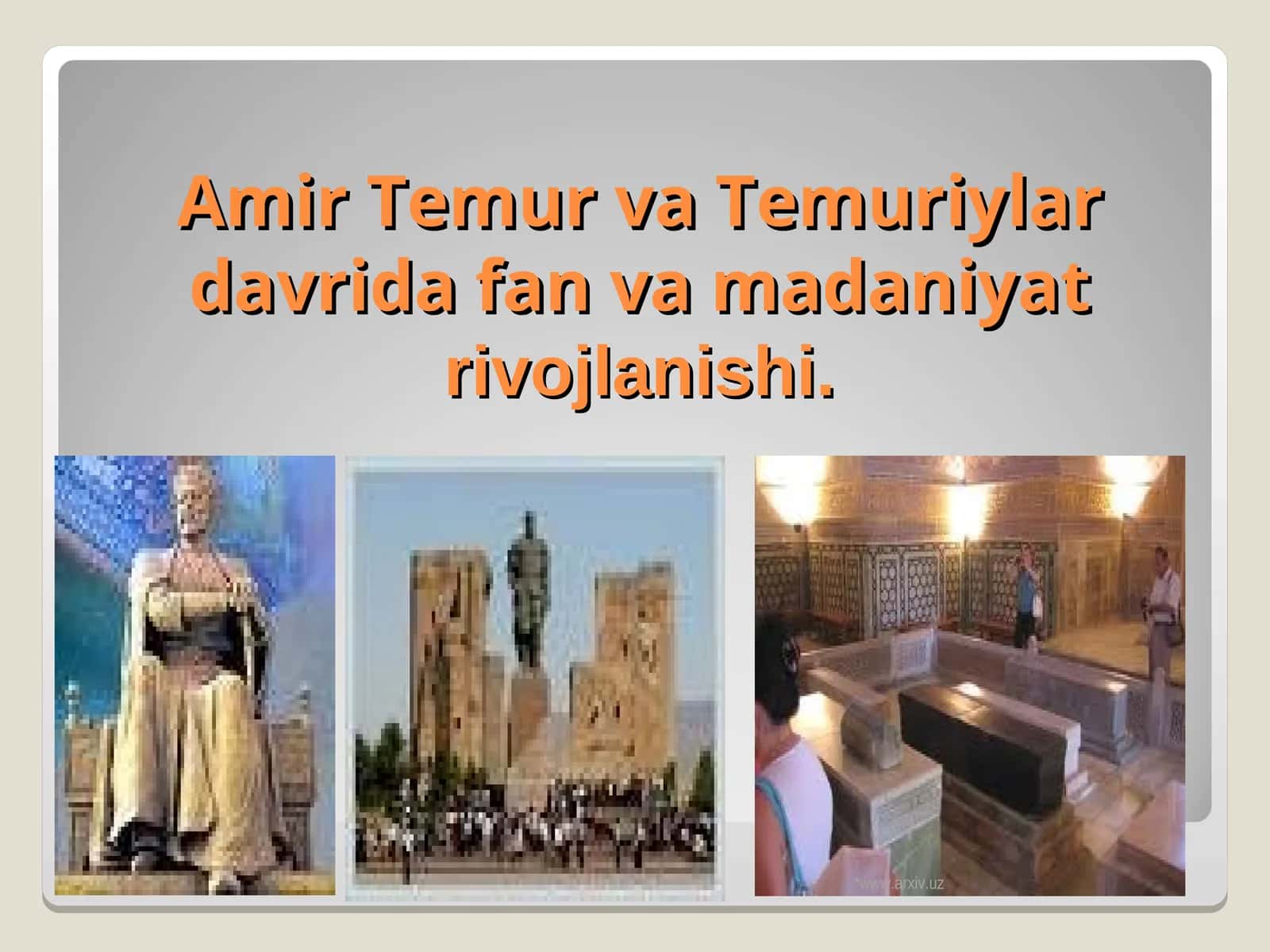 AMIR TEMUR VA TEMURIYLAR DAVRIDA O‘ZBEK DAVLATCHILIGINING YUKSALISHI:IJTIMOIY-SIYOSIY, IQTISODIY 1