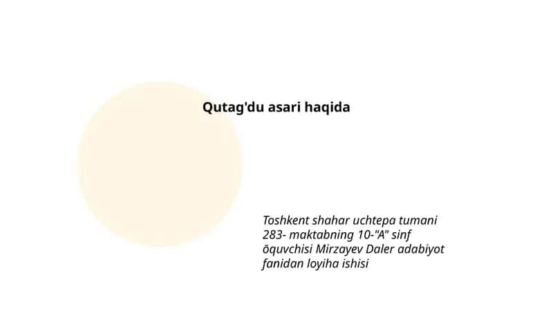 Qutag'du asari haqida 1