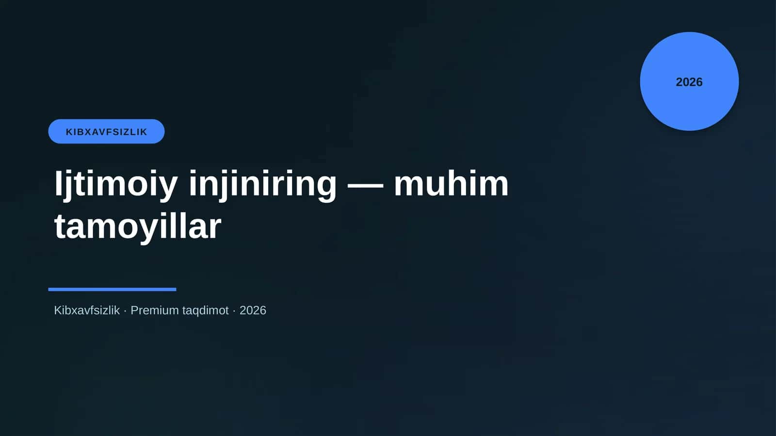Ijtimoiy injiniring — muhim tamoyillar 1