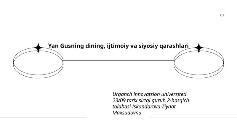 Yan Gusning dining, ijtimoiy va siyosiy qarashlari 1