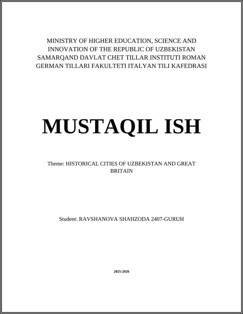 SAMARQAND DAVLAT CHET TILLAR INSTITUTI ROMAN GERMAN TILLARI FAKULTETI 1