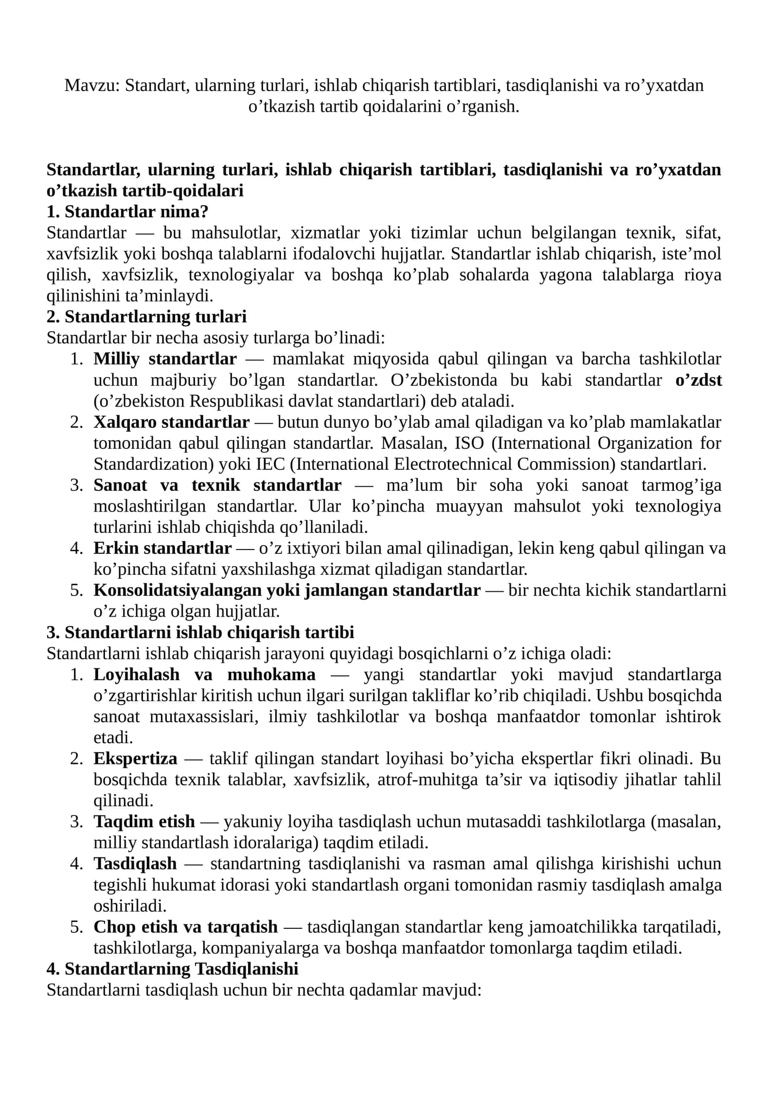 Standartlar 1