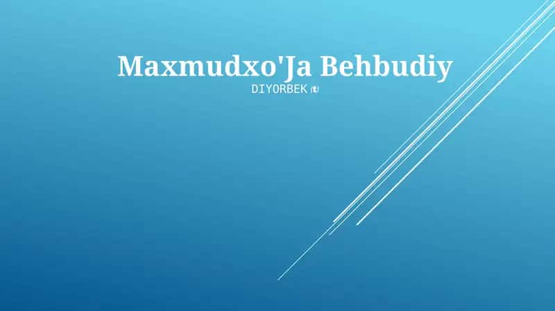 Maxmudxo'Ja Behbudiy 1
