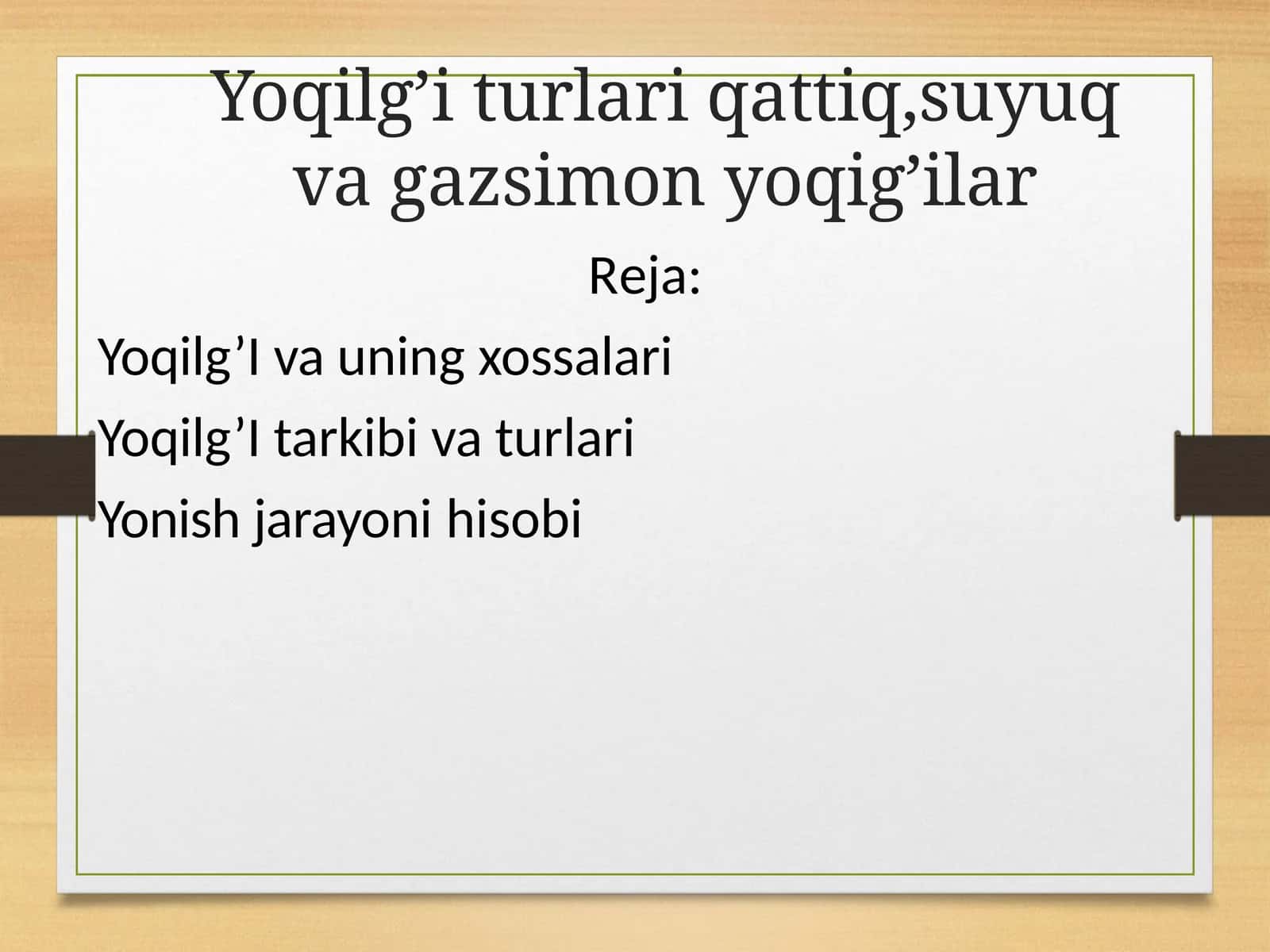 Yoqilg’iturlari 1