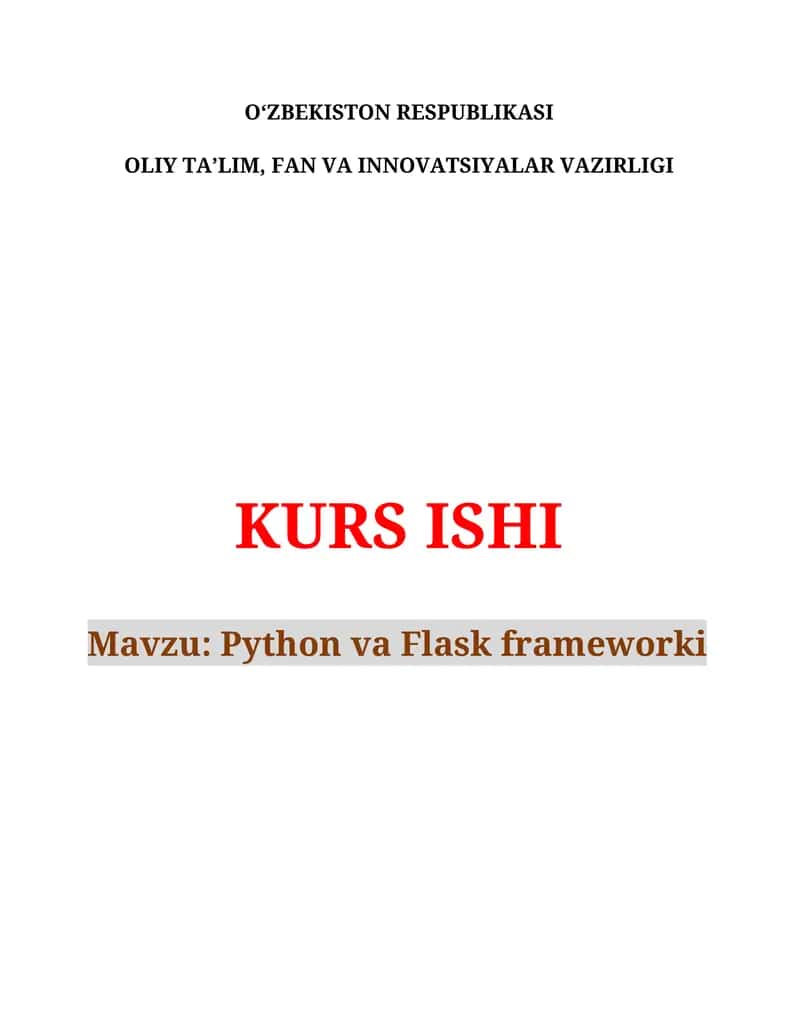 Python va Flask frameworki 1