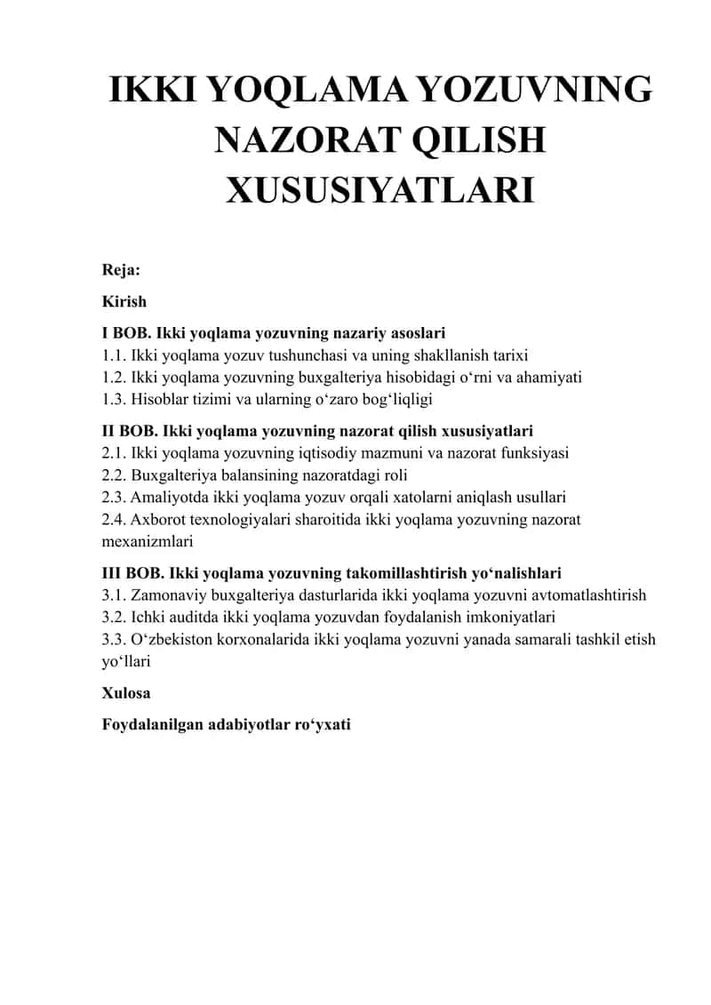 IKKI YOQLAMA YOZUVNING NAZORAT QILISH XUSUSIYATLARI 1