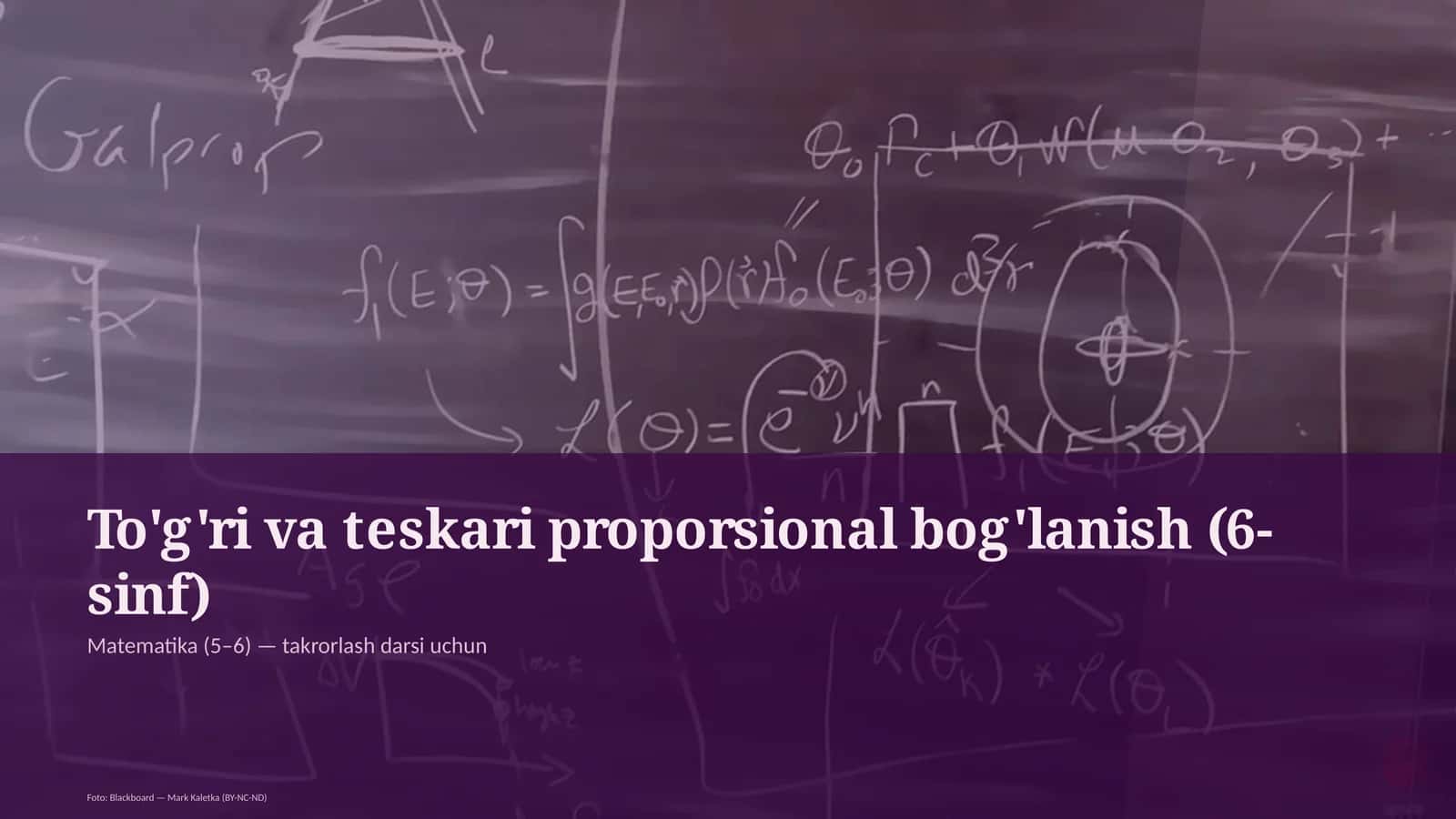 To'g'ri va teskari proporsional bog'lanish (6-sinf) 1