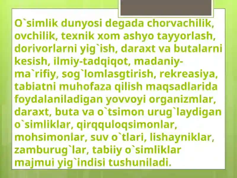 O`simliklar 1