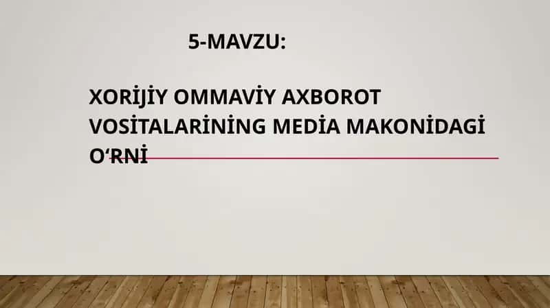 Ommaviy axborot vositalari 1