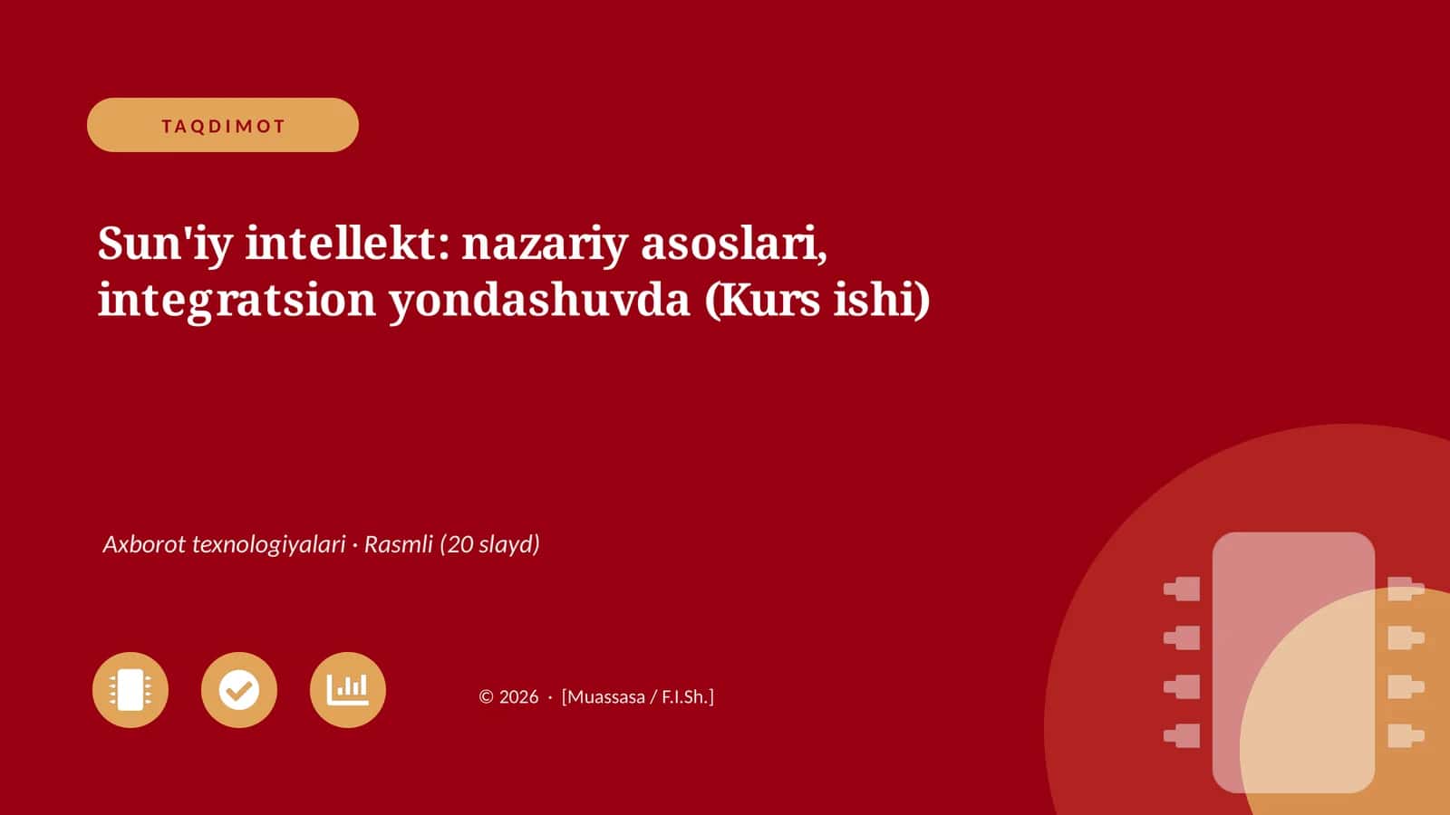 Sun'iy intellekt: nazariy asoslari, integratsion yondashuvda (Kurs ishi) 1