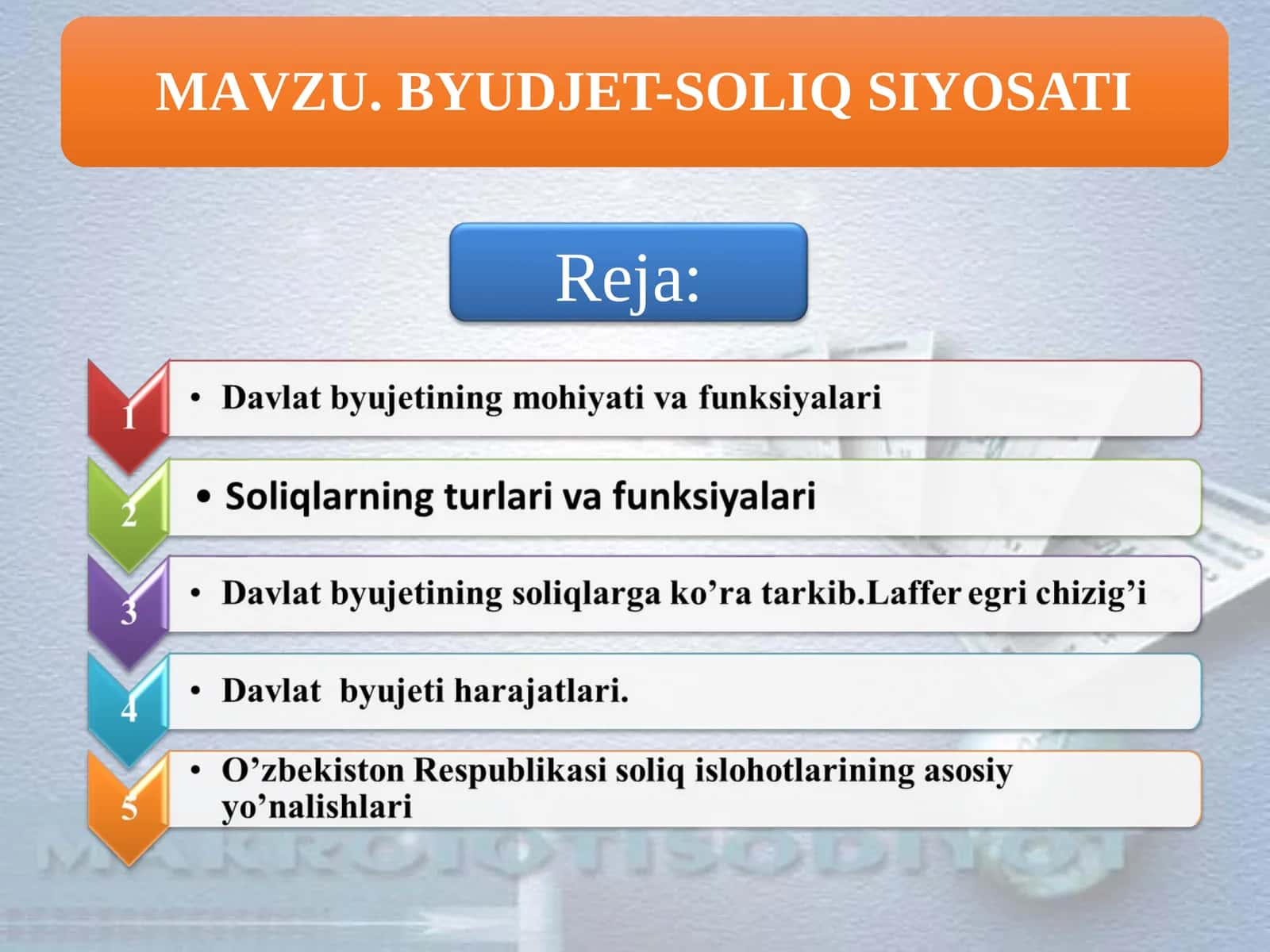 BYUDJET-SOLIQ SIYOSATI 1